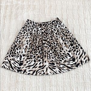 Satin leopard a line WHBM skirt Size 2